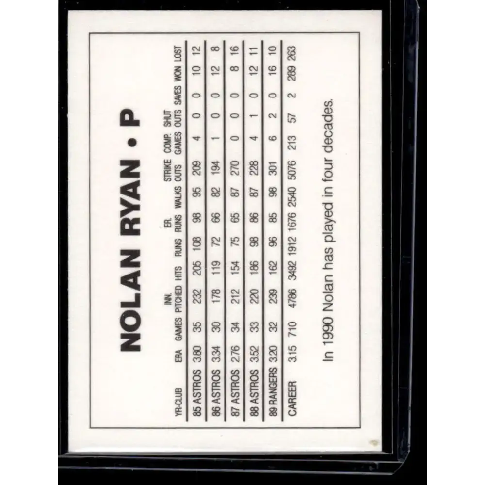1990 # Nolan Ryan NM-MT Baseball Card - Baseball Card Single