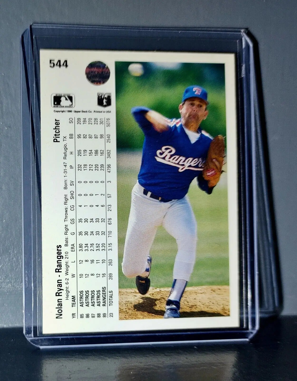 1990 Nolan Ryan Upper Deck Baseball Card #544 - Baseball Card Single
