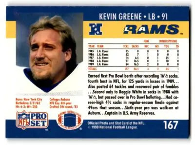 1990 Pro Set #167 Kevin Greene - Football Card Single