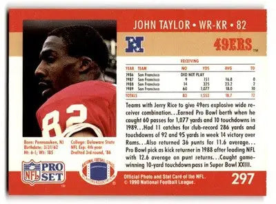 1990 Pro Set #297 John Taylor - Football Card Single