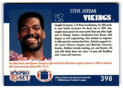 1990 Pro Set #398 Steve Jordan - Football Card Single