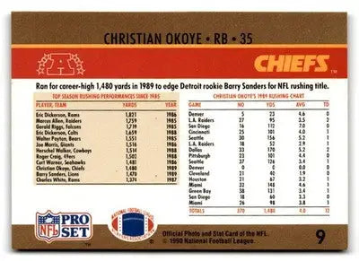 1990 Pro Set #9 Christian Okoye - Football Card Single