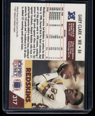 1990 Pro Set Gary Clark #317 Football - Football Card Single