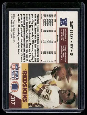 1990 Pro Set Gary Clark #317 Football - Football Card Single