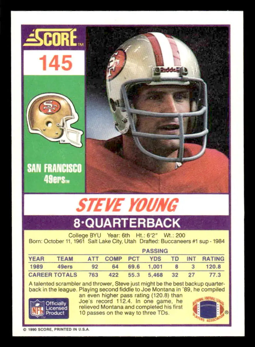 1990 Score #145 Steve Young - Football Card Single