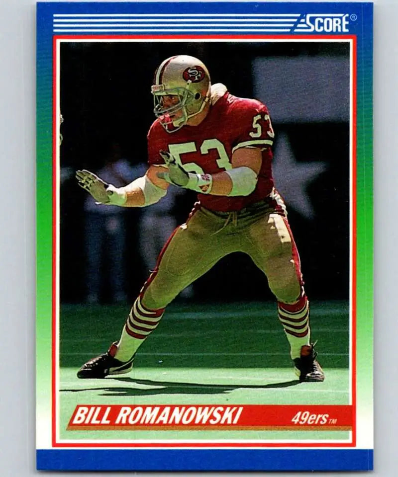 1990 Score #408 Bill Romanowski NM-MT RC Rookie San Francisco 49ers Football Card - Football Card Single