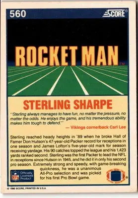 1990 Score #560 Sterling Sharpe - Football Card Single