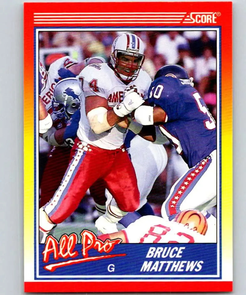 1990 Score #584 Bruce Matthews NM-MT Houston Oilers Football Card - Football Card Single