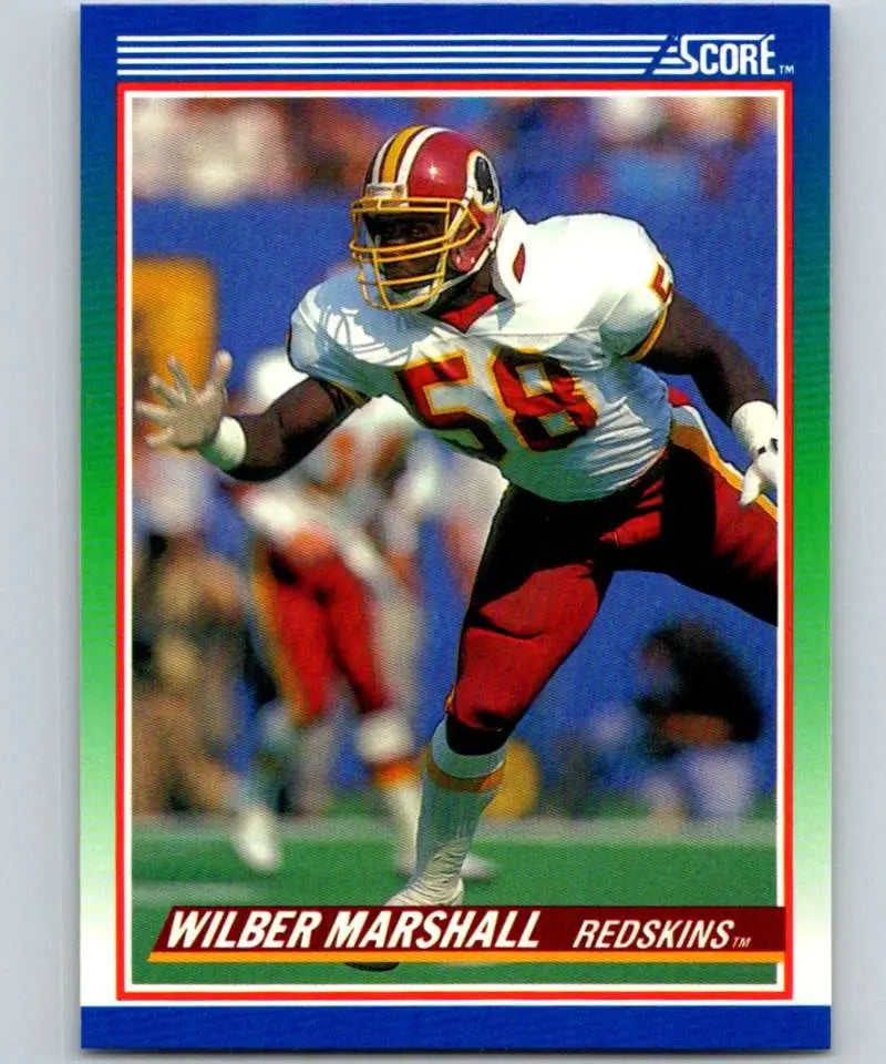 1990 Score #71 Wilber Marshall NM-MT Washington Redskins Football Card - Football Card Single