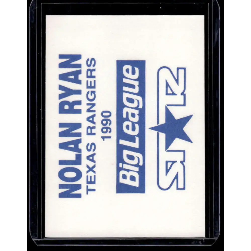 1990 Star Big League Yellow (unlicensed) #NNO Nolan Ryan Texas Rangers NM-MT Baseball Card - Baseball Card Single