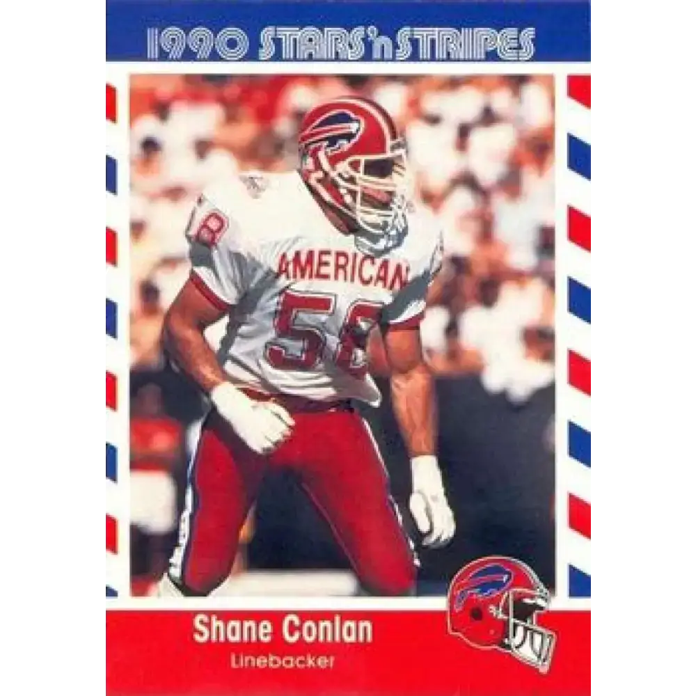1990 Stars n Stripes Asher Candy #19 Shane Conlan EX Excellent Buffalo Bills Football Card - Football Card Single