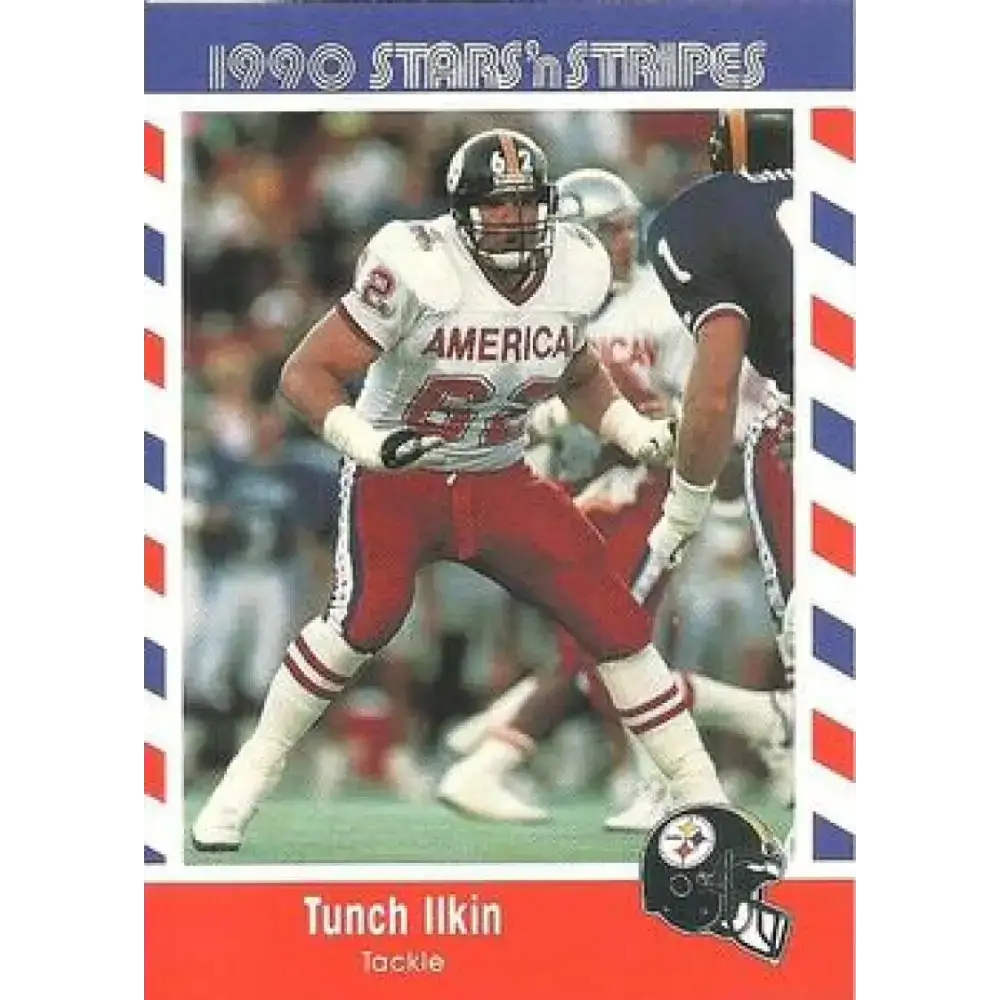 1990 Stars n Stripes Asher Candy #21 Tunch Ilkin EX Excellent Pittsburgh Steelers Football Card