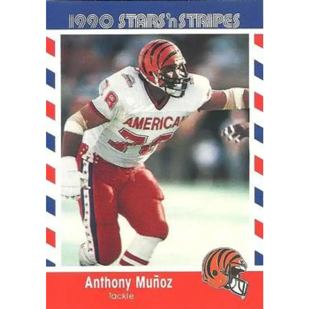 1990 Stars n Stripes Asher Candy #29 Anthony Munoz EX Excellent Cincinnati Bengals Football Card - Football Card Single