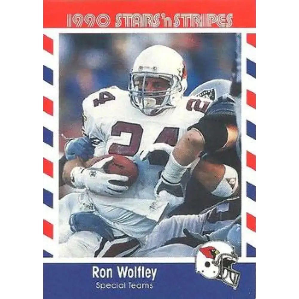 1990 Stars n Stripes Asher Candy #48 Ron Wolfley EX Excellent Phoenix Cardinals Football Card - Football Card Single
