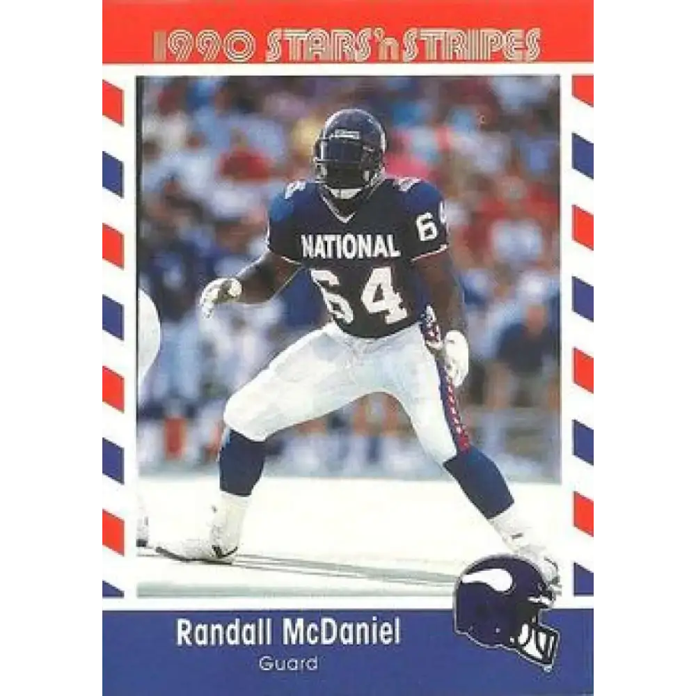 1990 Stars n Stripes Asher Candy #64 Randall McDaniel EX Excellent Minnesota Vikings Football Card