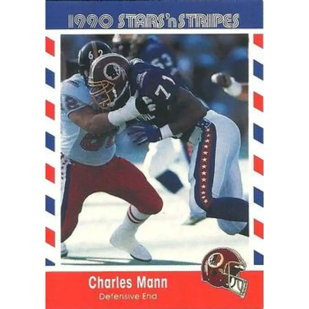 1990 Stars n Stripes Asher Candy #67 Charles Mann EX Excellent Washington Redskins Football Card - Football Card Single