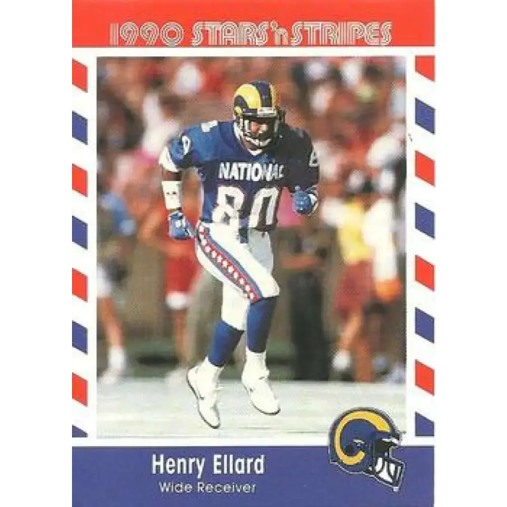 1990 Stars n Stripes Asher Candy #71 Henry Ellard EX Excellent Los Angeles Rams Football Card - Football Card Single