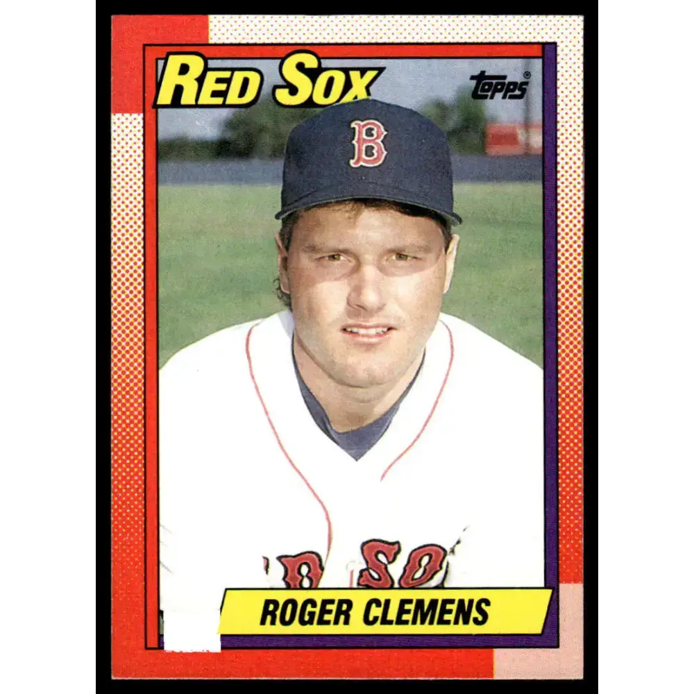1990 Topps #245 Roger Clemens EX/NM Boston Red Sox Baseball Card - Baseball Card Single