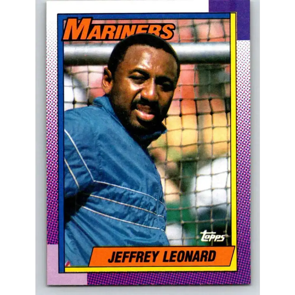 1990 Topps #455 Jeffrey Leonard NM-MT Seattle Mariners Baseball Card - Baseball Card Single
