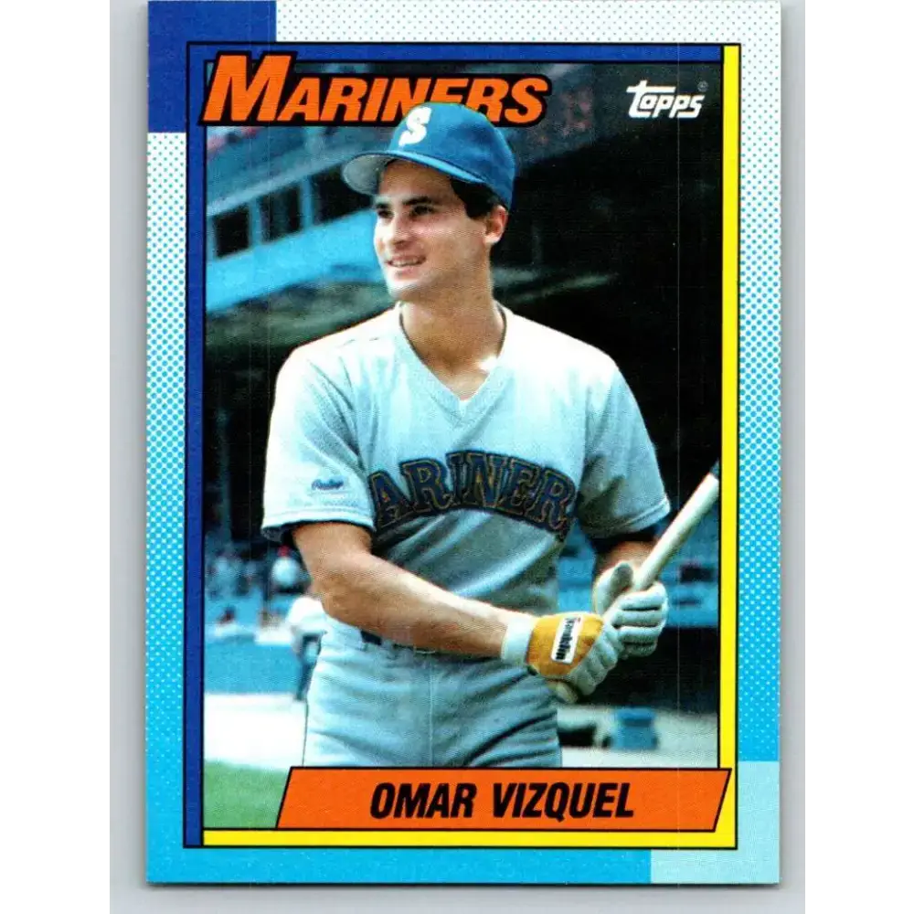 1990 Topps #698 Omar Vizquel NM-MT Seattle Mariners Baseball Card - Baseball Card Single