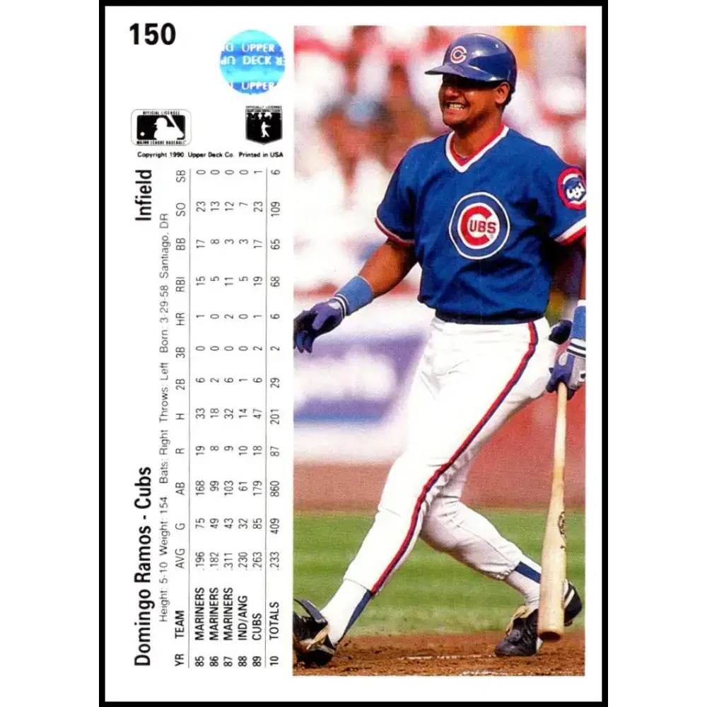 1990 Upper Deck #150 Domingo Ramos UER NM-MT Chicago Cubs Baseball Card - Baseball Card Single