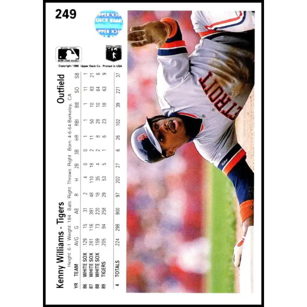 1990 Upper Deck #249 Kenny Williams NM-MT Detroit Tigers Baseball Card - Baseball Card Single