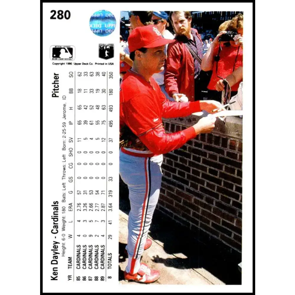 1990 Upper Deck #280 Ken Dayley NM-MT St. Louis Cardinals Baseball Card - Baseball Card Single