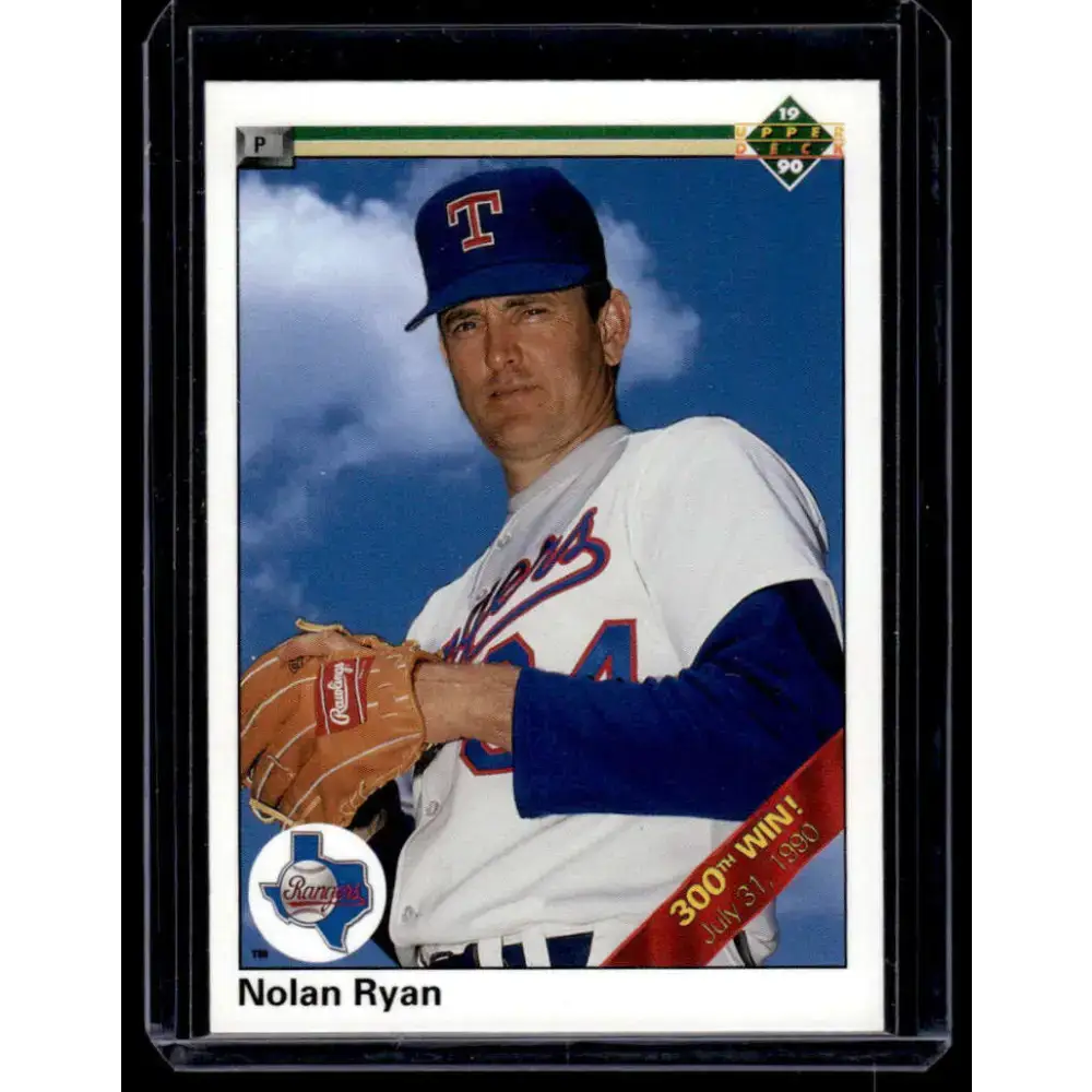 1990 Upper Deck #734b Nolan Ryan 6th No-Hitter / 300th Win Texas Rangers NM-MT Baseball Card