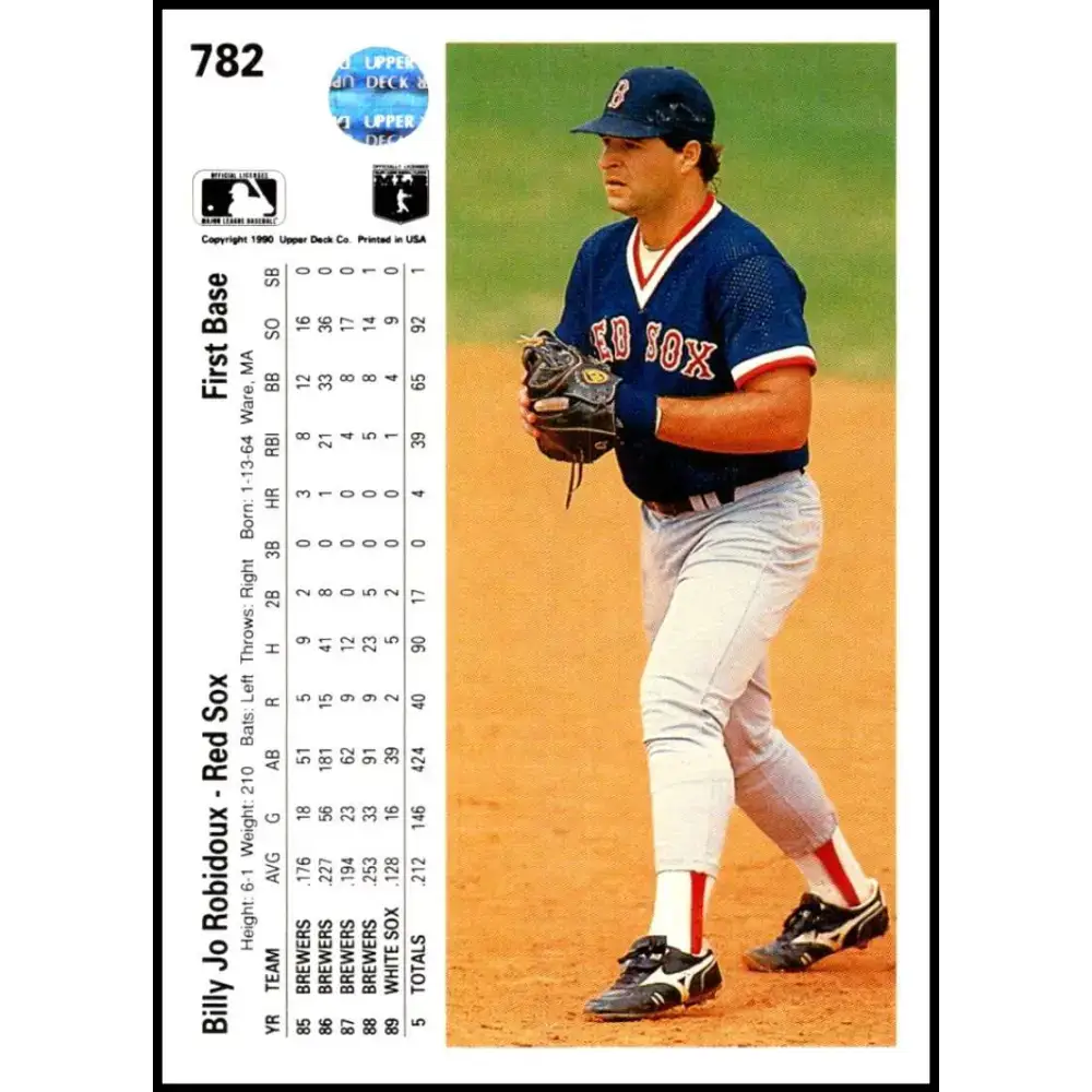 1990 Upper Deck #782 Billy Joe Robidoux NM-MT Boston Red Sox Baseball Card - Baseball Card Single