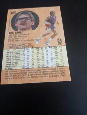 1991-92 Fleer - Kurt Rambis #343. Phoenix Suns. NRMT+ - Basketball Card Single