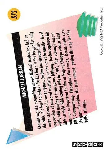 Original gloss Michael Jordan basketball card from 1991-92 SkyBox, shown by Simply Sandoval