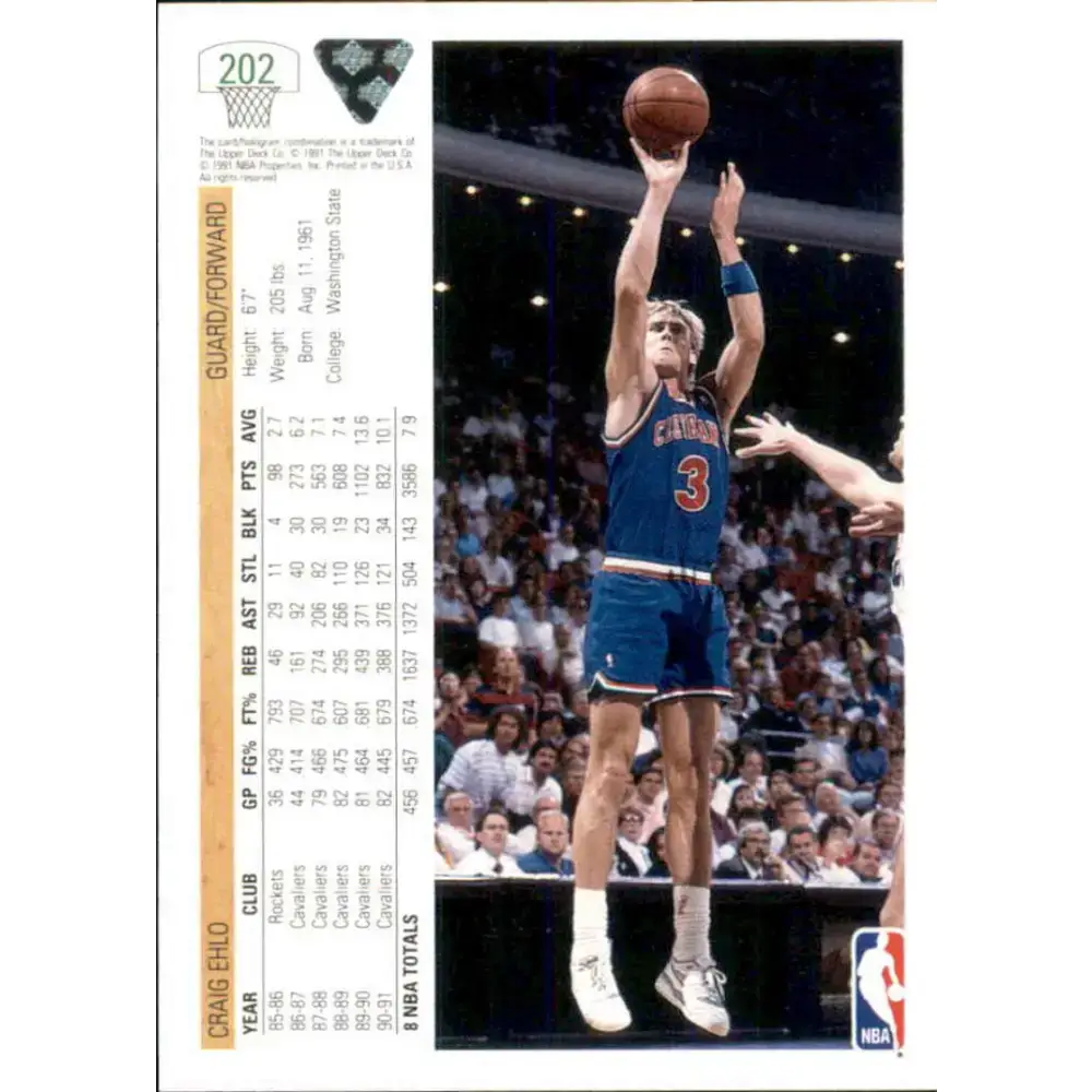 1991-92 Upper Deck #202 Craig Ehlo NM-MT Cleveland Cavaliers Basketball Card - Basketball Card Single