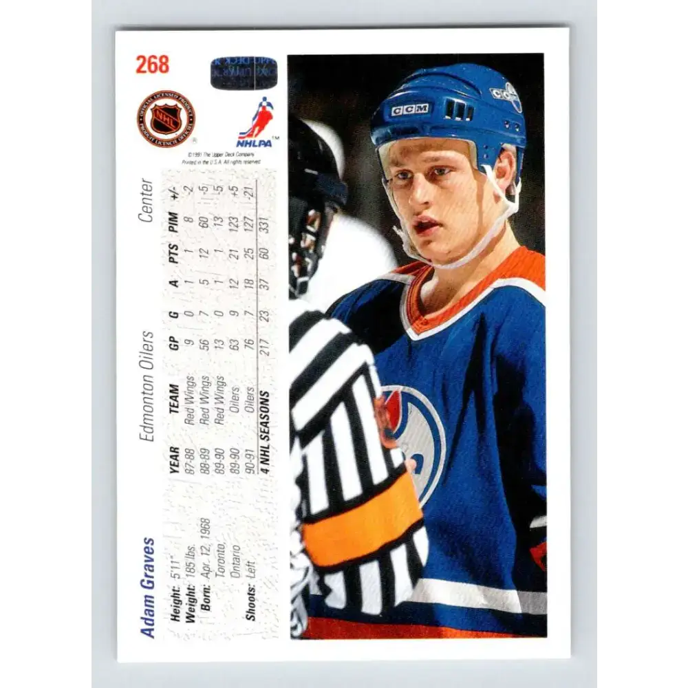 1991-92 Upper Deck #268 Adam Graves NM-MT Hockey Card - Hockey Card Single
