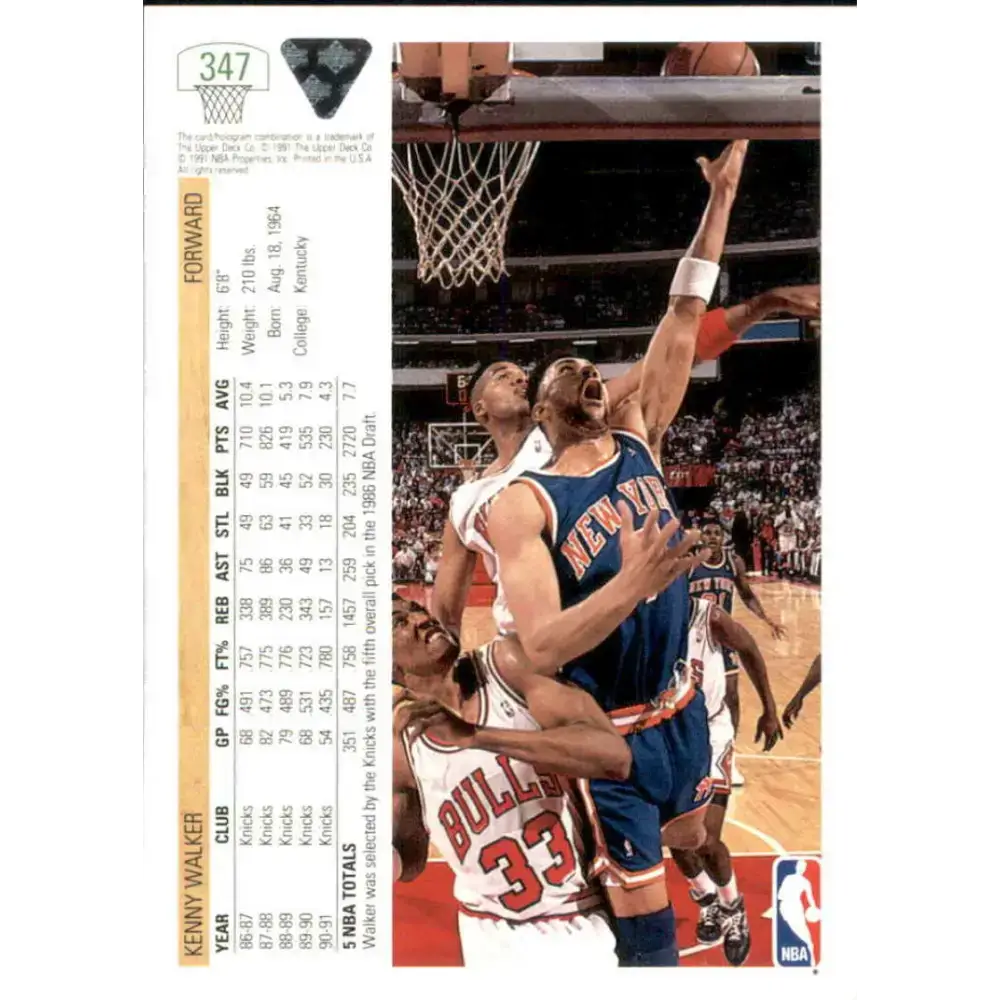 1991-92 Upper Deck #347 Kenny Walker NM-MT New York Knicks Basketball Card - Basketball Card Single