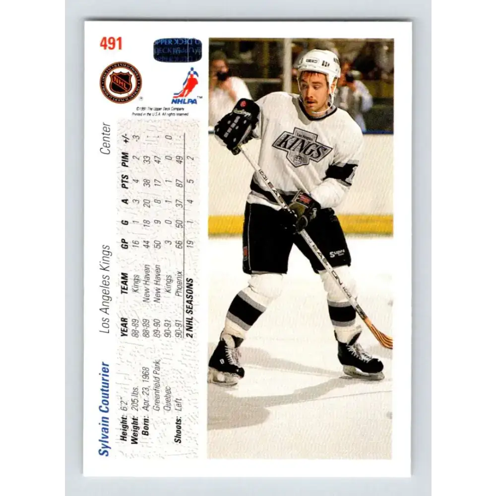 1991-92 Upper Deck #491 Sylvain Couturier NM-MT Hockey Card - Hockey Card Single