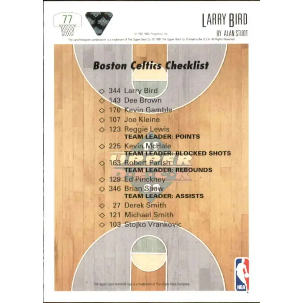1991-92 Upper Deck #77 Larry Bird TC NM-MT Boston Celtics Basketball Card - Basketball Card Single