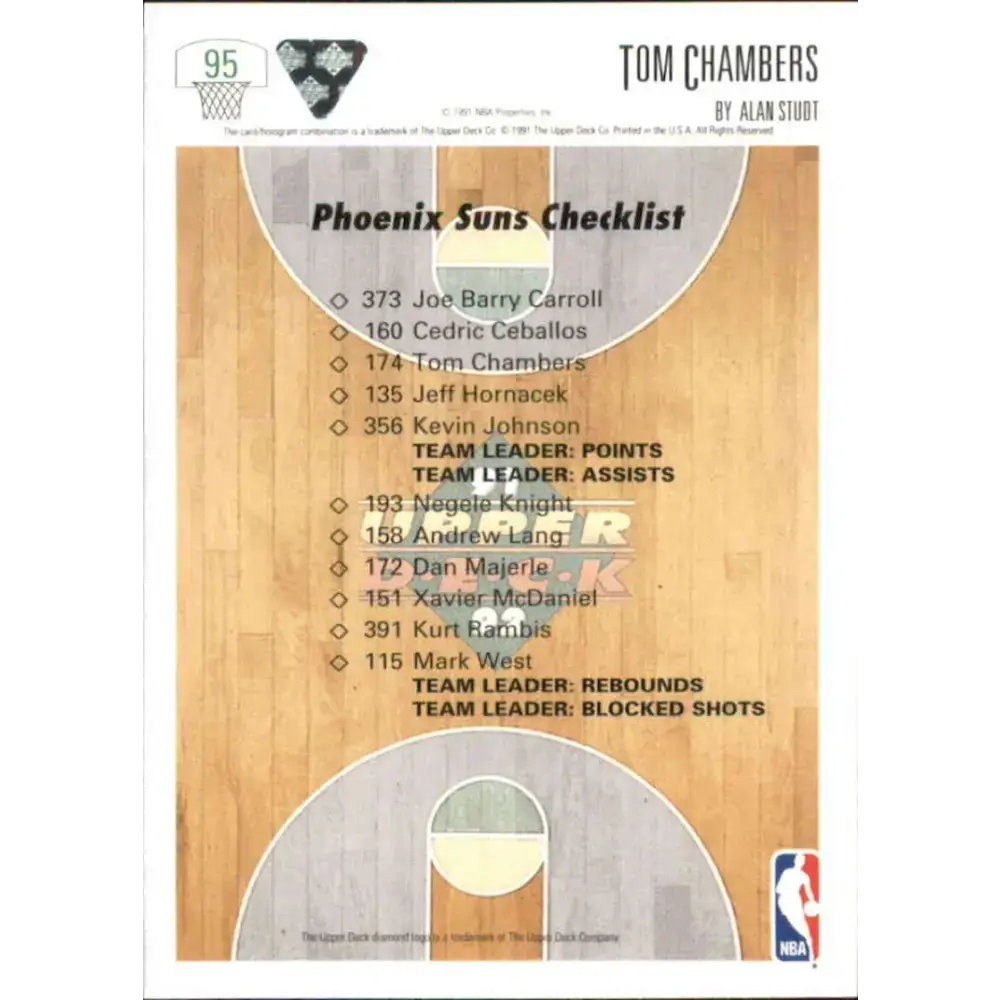 1991-92 Upper Deck #95 Tom Chambers TC NM-MT Phoenix Suns Basketball Card - Basketball Card Single