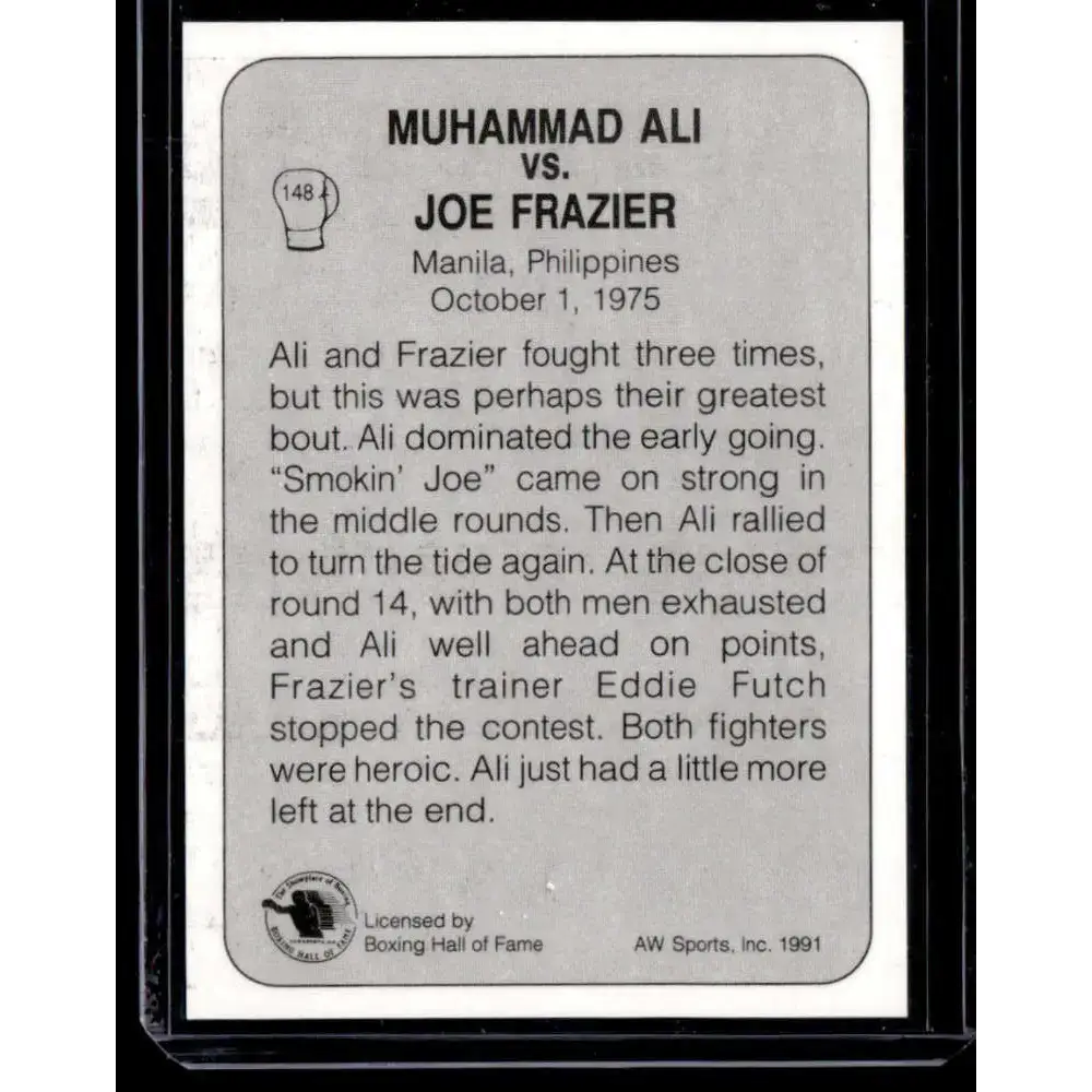 1991 All World #148 Ali Vs. Frazier III NM-MT Boxing Card - Boxing Card Single