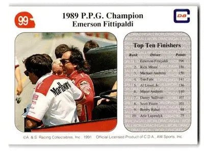 1991 All World #99 1989 P.P.G. Champion Emerson Fittipaldi - Racing Card Single