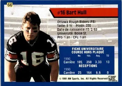 1991 All World CFL French #66 Bart Hull - Football Card Single