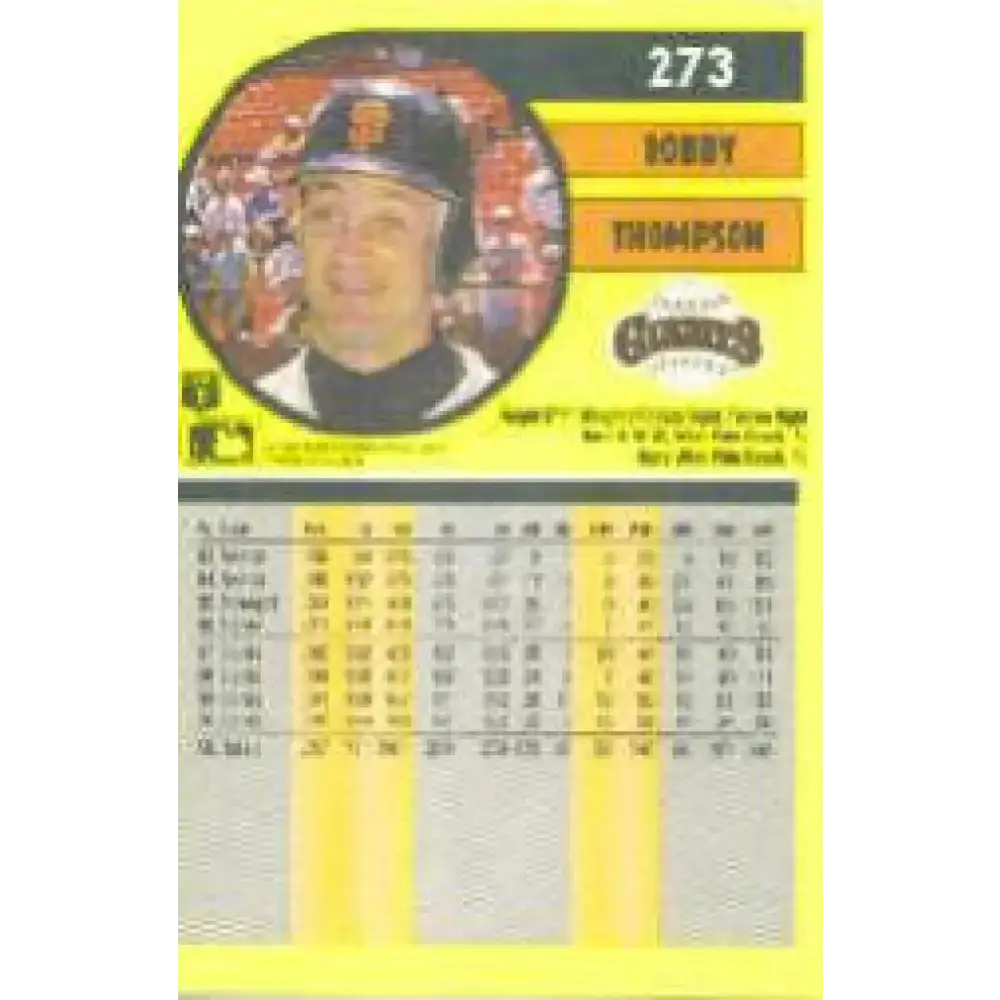 1991 Fleer #273 Robby Thompson NM-MT San Francisco Giants Baseball Card - Baseball Card Single