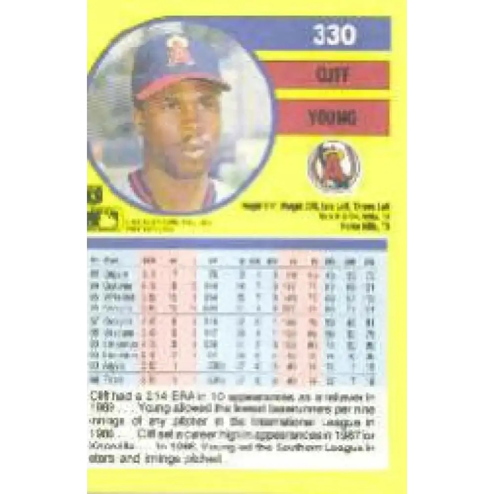 1991 Fleer #330 Cliff Young NM-MT California Angels Baseball Card - Baseball Card Single
