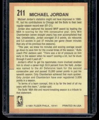 1991 Fleer All-Star Team Michael Jordan #211 Basketball - Basketball Card Single