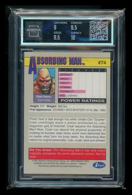 1991 Impel Marvel Universe Absorbing Man #74 Arena Club 9.5 - Marvel Card Single