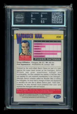 1991 Impel Marvel Universe Wonder Man #30 Arena Club 9 - Marvel Card Single