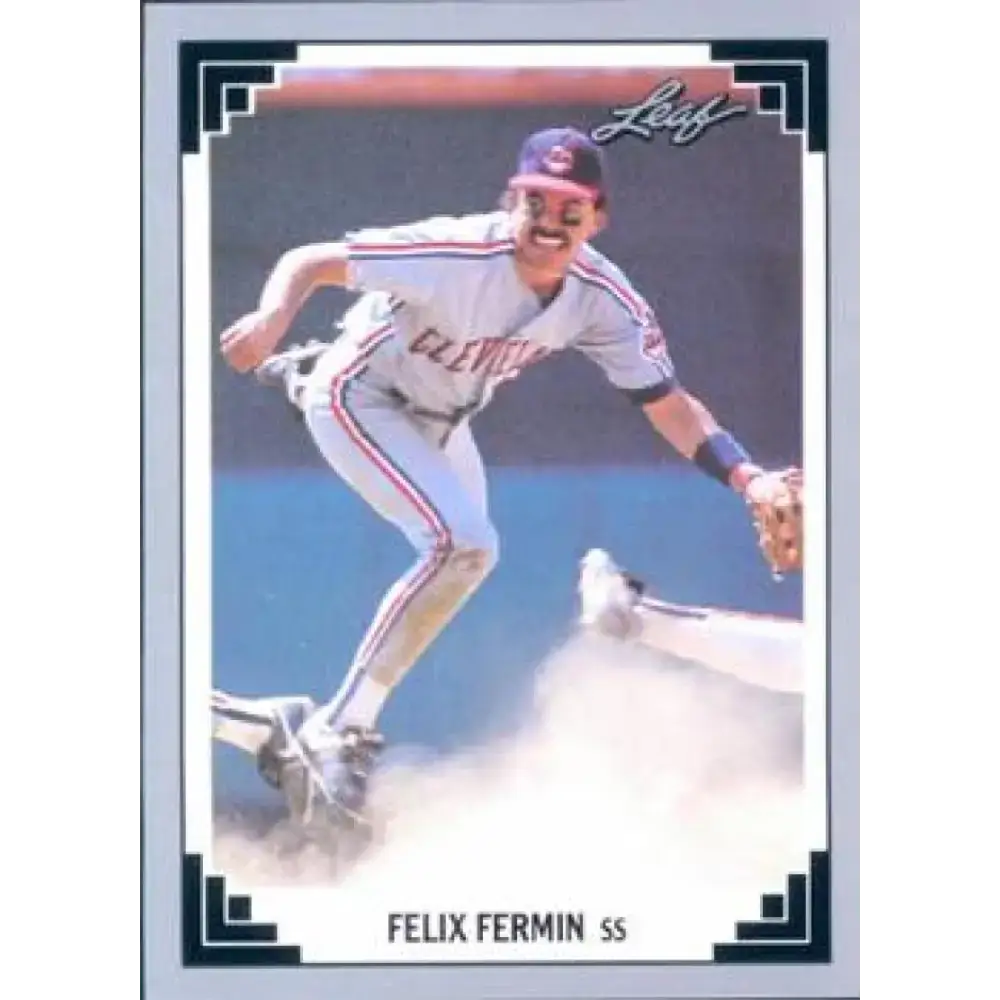 1991 Leaf #137 Felix Fermin NM-MT Cleveland Indians Baseball Card - Baseball Card Single
