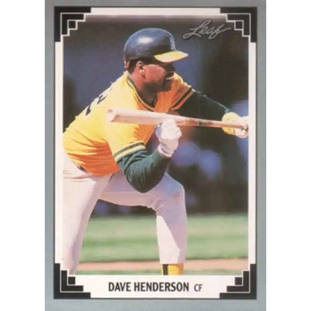 1991 Leaf #232 Dave Henderson NM-MT Oakland Athletics Baseball Card - Baseball Card Single