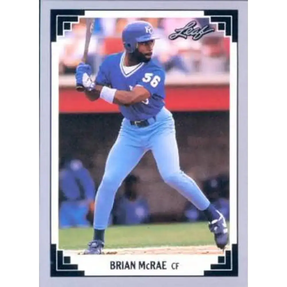 1991 Leaf #235 Brian McRae NM-MT RC Rookie Kansas City Royals Baseball Card - Baseball Card Single