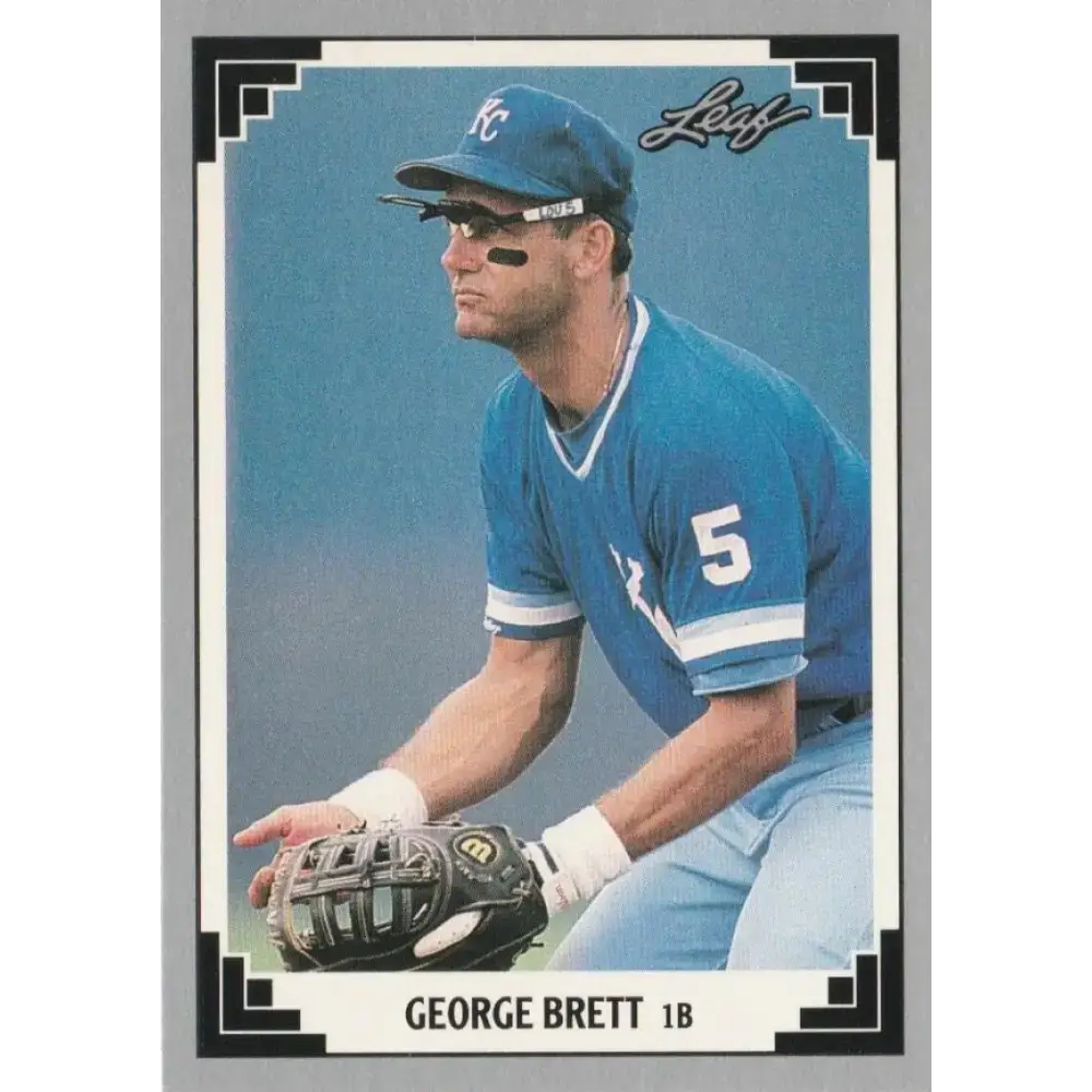 1991 Leaf #335 George Brett NM-MT Kansas City Royals Baseball Card - Baseball Card Single