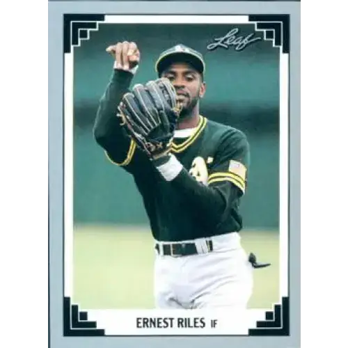 1991 Leaf #358 Ernest Riles NM-MT Oakland Athletics Baseball Card - Baseball Card Single